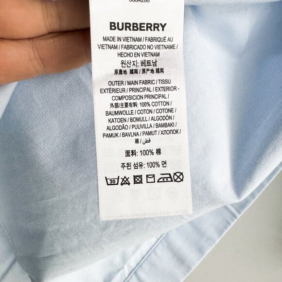 Burberry Light Blue Icon Stripe Poplin Shirt Men's Large - Picture 8 of 9